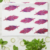 Red Pink Waterverf Veer Thee Towel Theedoek (Gevouwen)