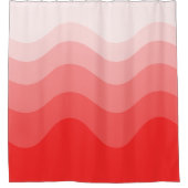 Red Pink Wavey Stripe Modern Shower Curtain Douchegordijn (Voorkant)