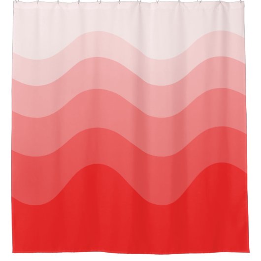 Red Pink Wavey Stripe Modern Shower Curtain Douchegordijn (Voorkant)
