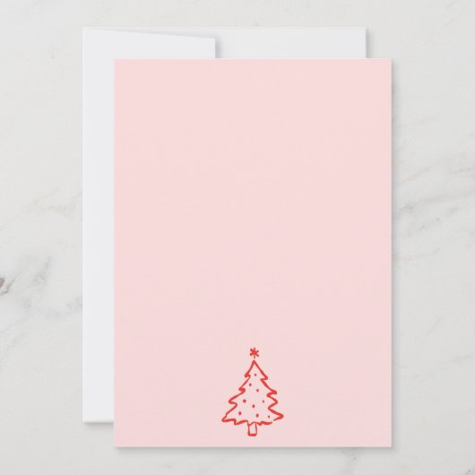 Red & Pink Whimsical Doodle Christmas Open House Kaart (Achterkant)