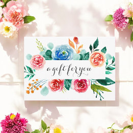 Red Pink White Floral Business Cadeaubon