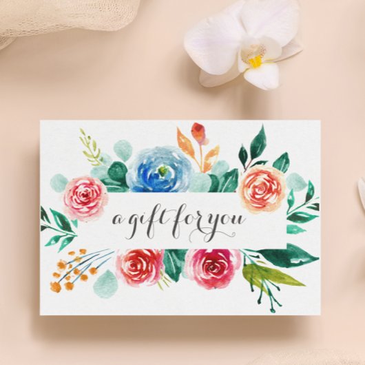 Red Pink White Floral Business Cadeaubon
