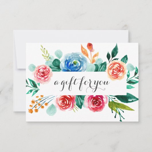 Red Pink White Floral Business Cadeaubon (Voorkant)