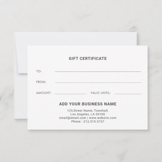 Red Pink White Floral Business Cadeaubon (Achterkant)