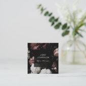 Red Pink White Floral Moody Visitekaartjes (Staand voorkant)