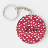 Red Pink White Hearts Sleutelhanger (Voorkant)