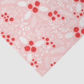 Red Pink White Holly Berries Mistletoe Kerstmis  Tissuepapier (Detail)