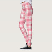 Red Pink White Summer Tartan Pset Patroon Leggings (Links)