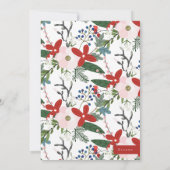 Red Pink Winter Flower Foto gepersonaliseerd Kaart (Achterkant)