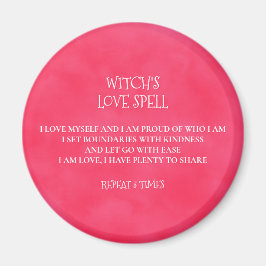 Red Pink Witch's Love Spell Magneet