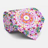 Red Pink Yellow kerstfeestjes Star Snowflake Stropdas (Opgerold)