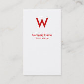 Red Pinstripe - Modern Monogram Visitekaartje (Achterkant)