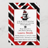 Red Pirate Baby shower Kaart (Voorkant / Achterkant)