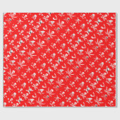 RED PIRATE BANNERS SKULL, CROSSED BOTTEN, SWOREN CADEAUPAPIER (Vlak)