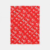RED PIRATE BANNERS SKULL, CROSSED BOTTEN, SWOREN FLEECE DEKEN (Voorkant)