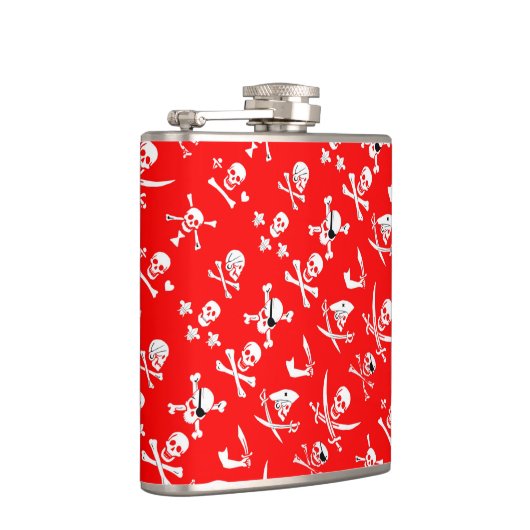 RED PIRATE BANNERS SKULL, CROSSED BOTTEN, SWOREN HEUPFLES (Rechts)