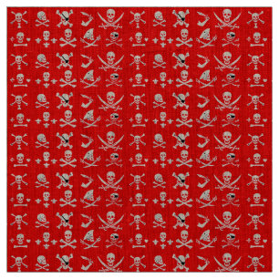 RED PIRATE BANNERS SKULL, CROSSED BOTTEN, SWOREN STOF