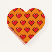 Red Pixel Heart Pattern Notitieboek (Voorkant)