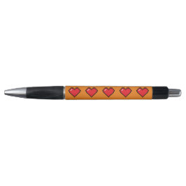 Red Pixel Heart Pattern Pen