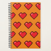 Red Pixel Heart Pattern Planner (Voorkant)