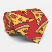 Red Pizza Cartoon Leuk & Stijlvol Stropdas (Opgerold)