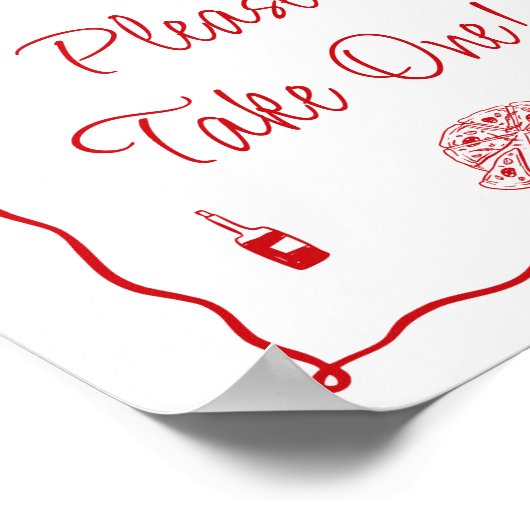 Red Pizza, dat is nog een Vrijgezellenfeest gunst Poster (Hoek)