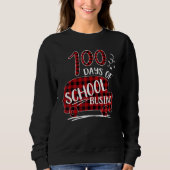 Red Plaid 100 Days Of School Busing  School Bus Dr Trui (Voorkant)