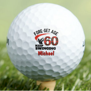 Red Plaid 60ste Verjaardagsfeest VOOR-GET Leeftijd Golfballen