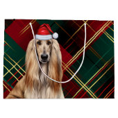 Red Plaid Afghan Hound Dog Lover Holiday Groot Cadeauzakje (Achterkant)