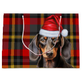 Red Plaid and Smooth Dachshund Dog Lover Holiday Groot Cadeauzakje (Voorkant)