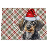 Red Plaid and Wirehair Dachshund Dog Lover Holiday Groot Cadeauzakje
