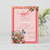 Red Plaid Apple van mijn oog babyshower uitnodigin Kaart (Staand voorkant)