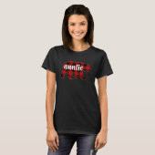 Red Plaid Auntie Bear Matching Family Buffalo Chri T-shirt (Voorkant volledig)