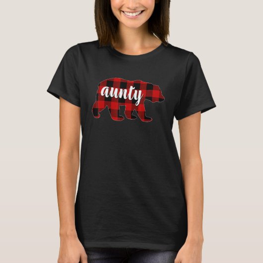 Red Plaid Aunty Bear Matching Family Buffalo Chris T-shirt (Voorkant)