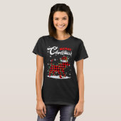 Red Plaid Beagle Dog Santa Hat Kerstboom Licht T-shirt (Voorkant volledig)