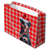 Red Plaid Beauceron Hondenliefhebber Vakantie Groot Cadeauzakje (Achterkant Gekanteld)