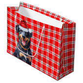 Red Plaid Beauceron Hondenliefhebber Vakantie Groot Cadeauzakje (Voorkant Gekanteld)