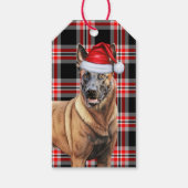 Red Plaid Belgian Malinois Hondenliefhebber Christ Cadeaulabel (Voorkant)