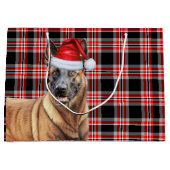 Red Plaid Belgian Malinois Hondenliefhebber Holida Groot Cadeauzakje (Voorkant)