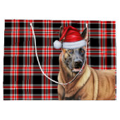 Red Plaid Belgian Malinois Hondenliefhebber Holida Groot Cadeauzakje (Achterkant)
