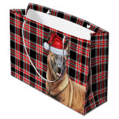 Red Plaid Belgian Malinois Hondenliefhebber Holida Groot Cadeauzakje (Achterkant Gekanteld)