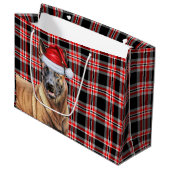 Red Plaid Belgian Malinois Hondenliefhebber Holida Groot Cadeauzakje (Voorkant Gekanteld)