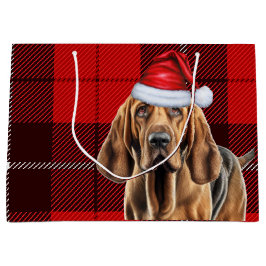Red Plaid Bloodhound Hondenliefhebber Holiday Groot Cadeauzakje