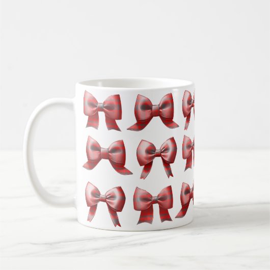 Red plaid Bow Coffee/Tea Mug Koffiemok (Links)