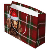 Red Plaid Boykin Spaniel Hondenliefhebber Vakantie Groot Cadeauzakje (Achterkant Gekanteld)
