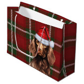 Red Plaid Boykin Spaniel Hondenliefhebber Vakantie Groot Cadeauzakje (Voorkant Gekanteld)