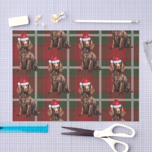 Red Plaid Boykin Spaniel Hondenliefhebber Vakantie Tissuepapier (Craft)