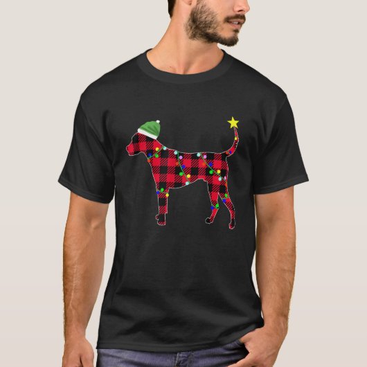 Red Plaid Buffalo Dog Pajama Christmas Gift Men Wo T-shirt (Voorkant)