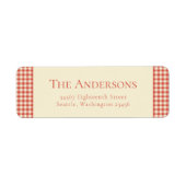 Red Plaid Buffalo Retro Rustiek Retour Adres Etiket (Voorkant)