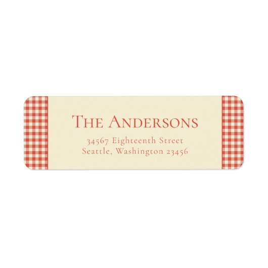 Red Plaid Buffalo Retro Rustiek Retour Adres Etiket (Voorkant)